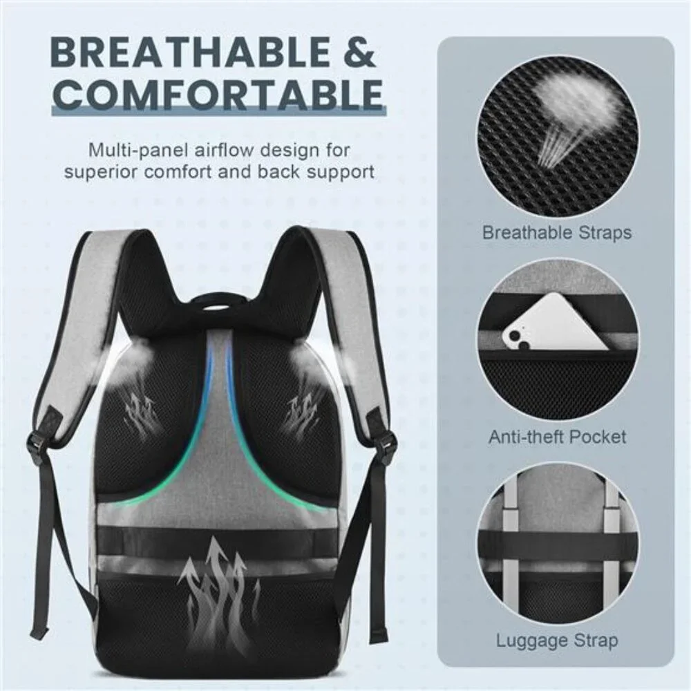 Women's Grey Laptop Backpack with USB Charging Port